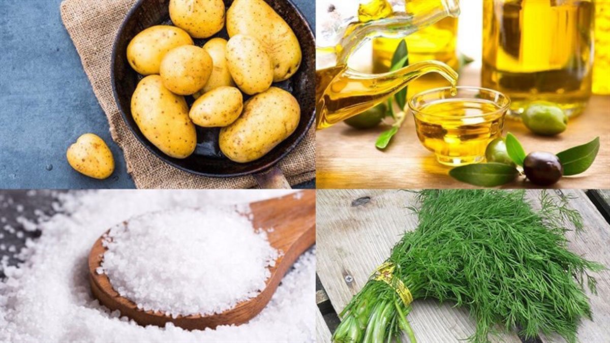 Khoai tây nướng muối bằng nồi chiên không dầu